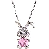 Huatsing Easter Rabbit Jewelry Pendant Necklace,Bunny Necklace for Women,Easter Birthday Gifts