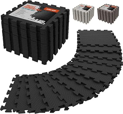 Juego de 18 alfombrillas para suelo de gimnasio, espuma EVA de alta densidad, antideslizantes y de alta amortiguación, ideales para yoga y fitness, perfecto para gimnasio en casa, 30x30 cm