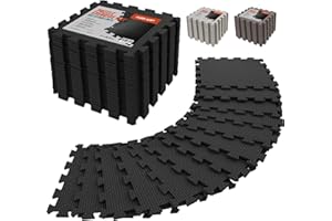 AIRHOP 12x12In Thick 18 Tiles Gym Floor Mat, High-Density EVA Foam Puzzle Gym Mat, Interlocking Foam Floor Tiles for Home Gym