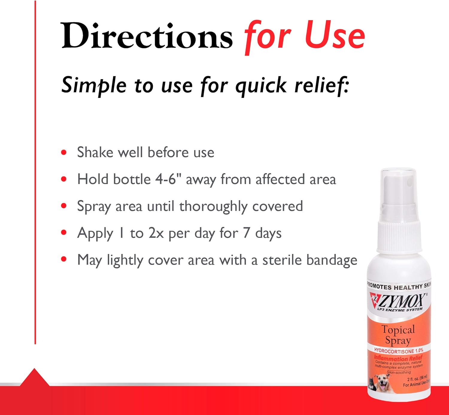Zymox Topical Spray with Hydrocortisone 1.0% - 2 fl oz: Health & Personal Care