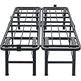 VIPSHOW 18 Inch Twin Metal Bed Frame Folding Bed Frame Tool-Free Assembly Mattress Foundation No Box Spring Needed Platform 2500lbs Heavy Duty Steel Slats, Noise-Free, Easy Assembly, Black