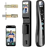 EIYSIE WiFi Smart Lock with Camera Video Doorbell, 8-in-1 Keyless Deadbolt | Digital Lock for Front Door, Fingerprint Lock with Keypad, Voice &amp; Remote Control, Palm Vein &amp; Face Recognition Access