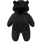 JiAmy Baby Snowsuit Winter Romper Hooded Boys Girls Jumpsuit Bear Thick Windproof Cap Infant Winter Clothes