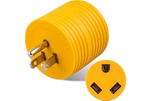 MECMO 30 Amp to 110 Volt RV Adapter, NEMA 5-15P to TT-30R Electrical Power 30 Amp to 15 Amp 110 Adaptor, 15A Household Male to 30A RV Female Converter Plug for RV Camper Caravan Van Travel Trailer