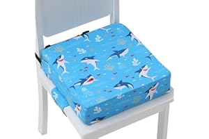 Sylynvia Booster Seat for Kitchen Chair with Adjustable Straps, Toddler Booster Seats for Dining Table Portable for Travel Camping Eating, Booster Cushion for Table for Baby Child Infant Kid Boy Girl