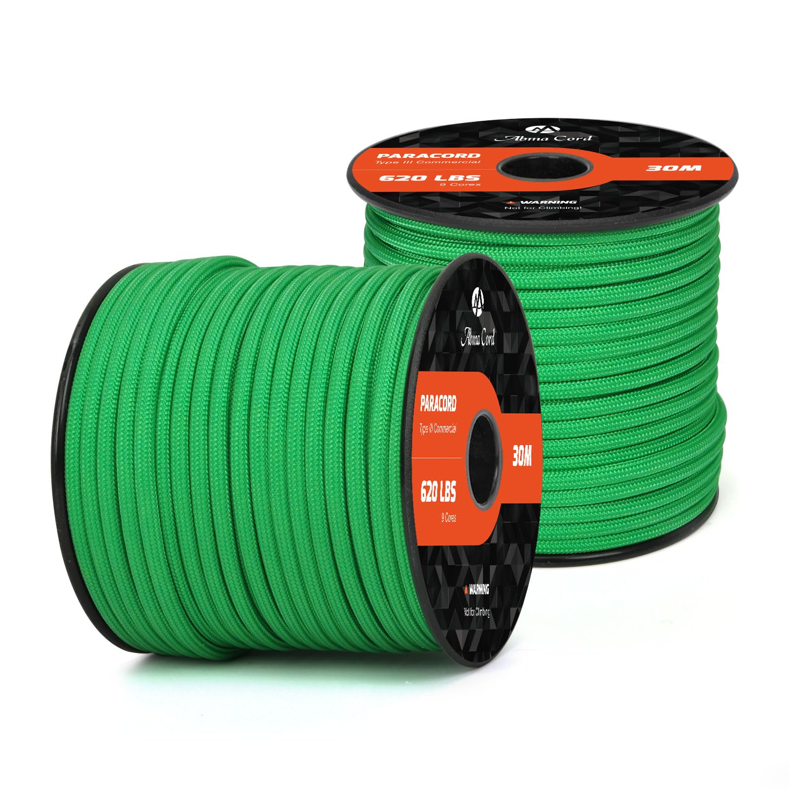 Abma Cord Paracord 620 lbs 4mm 9 Strands 100% Nylon 30M - Jade green — image 1