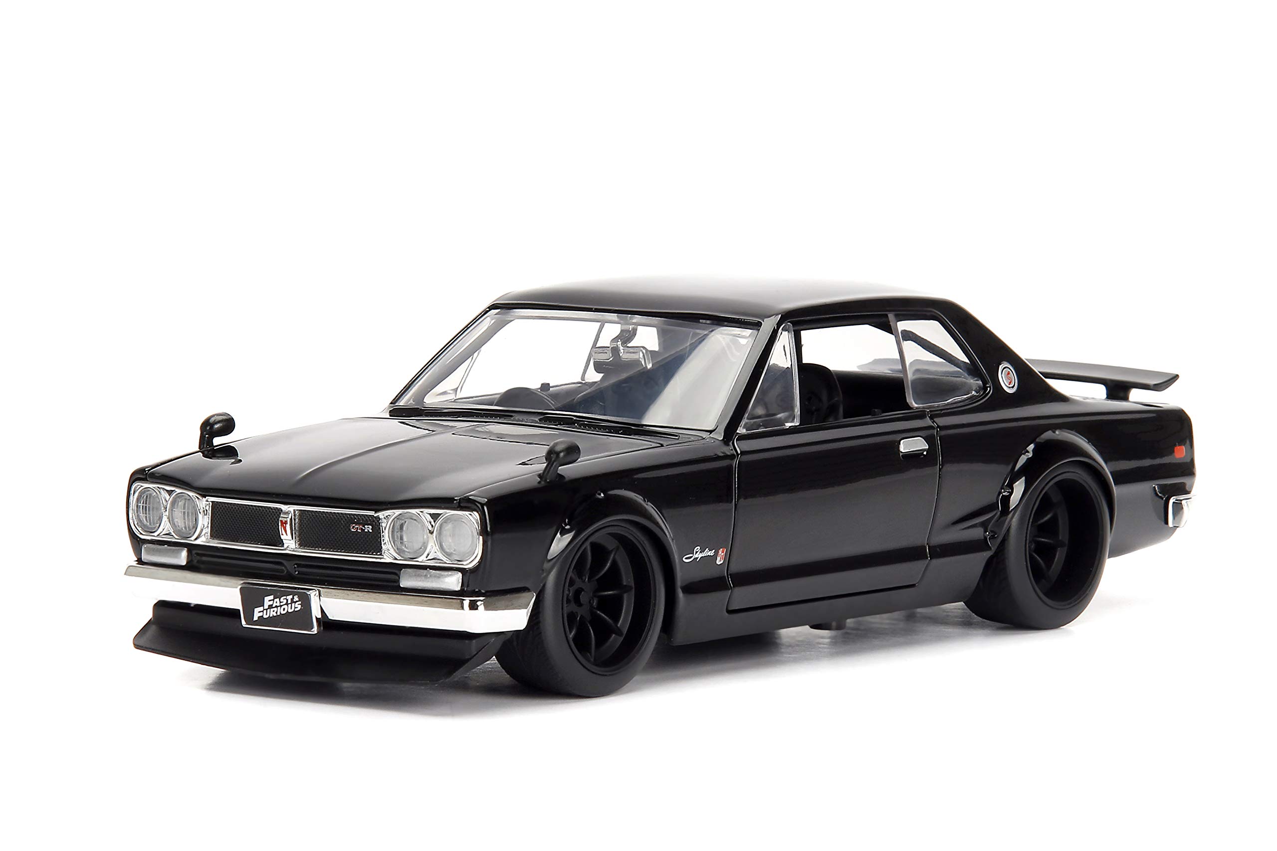 Jada 253203004 Toys Fast & Furious Brian's Nissan Skyline 2000 GT-R (C10) 1971 1/24 Scale Car Die-Cast, Opening Doors, Boot & Bonnet, Black
