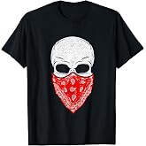 Skull I Fearless Skeleton I Red Bandana Skull T-Shirt