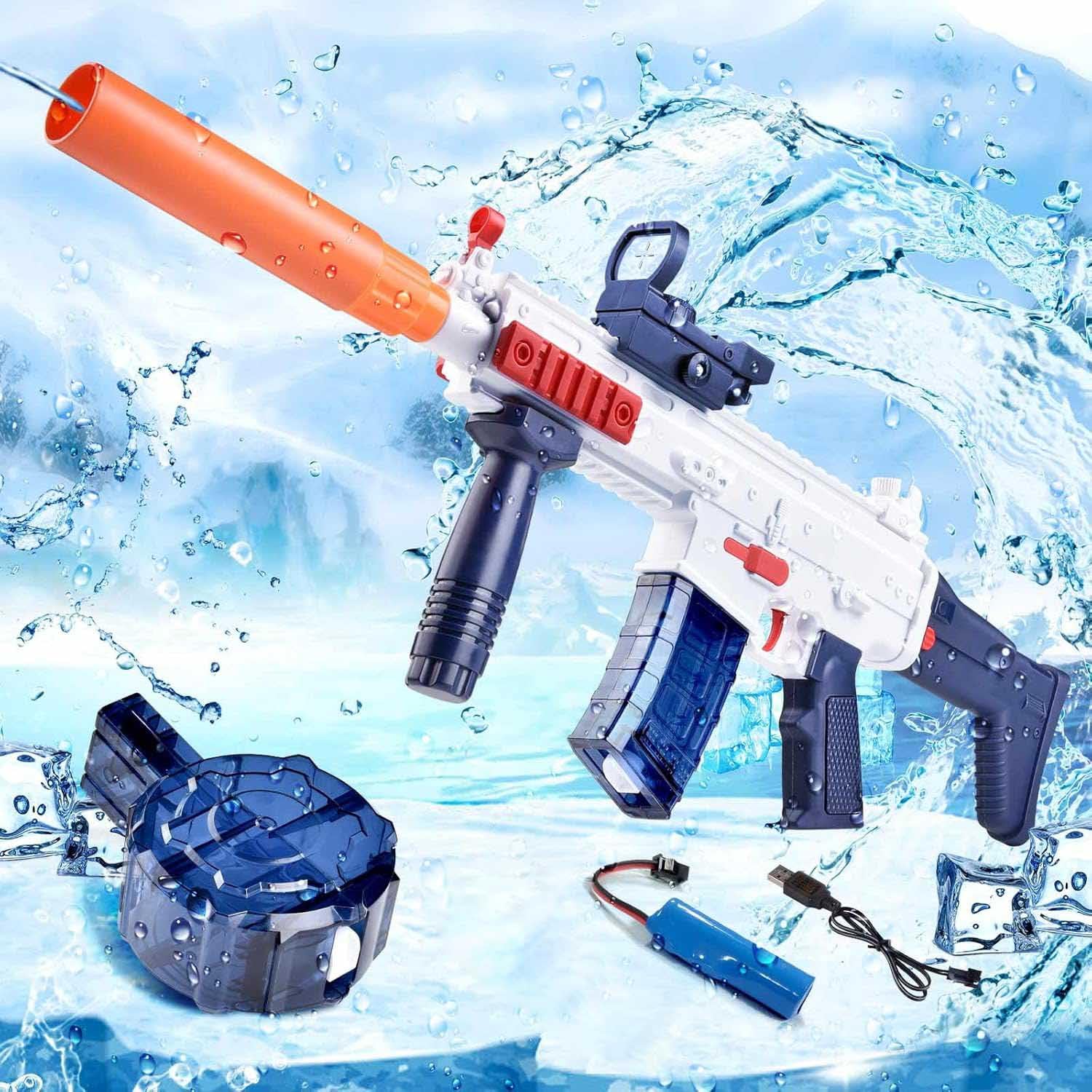 Electric Water Gun, Ultra-Long Range One-Touch Automatic Water Gun, Large Capacity Ultra-Long Standby, Suitable For Children Adults Summer Pool Party Beach Outdoor Use