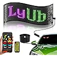 MIMIRGB Car LED Sign DIY Programmable Scrolling LED Display 7"x3" USB 5V Matrix Panel, Bluetooth App Control, Custom Text & Animation Light Signs for Store Car Hotel Event Festival