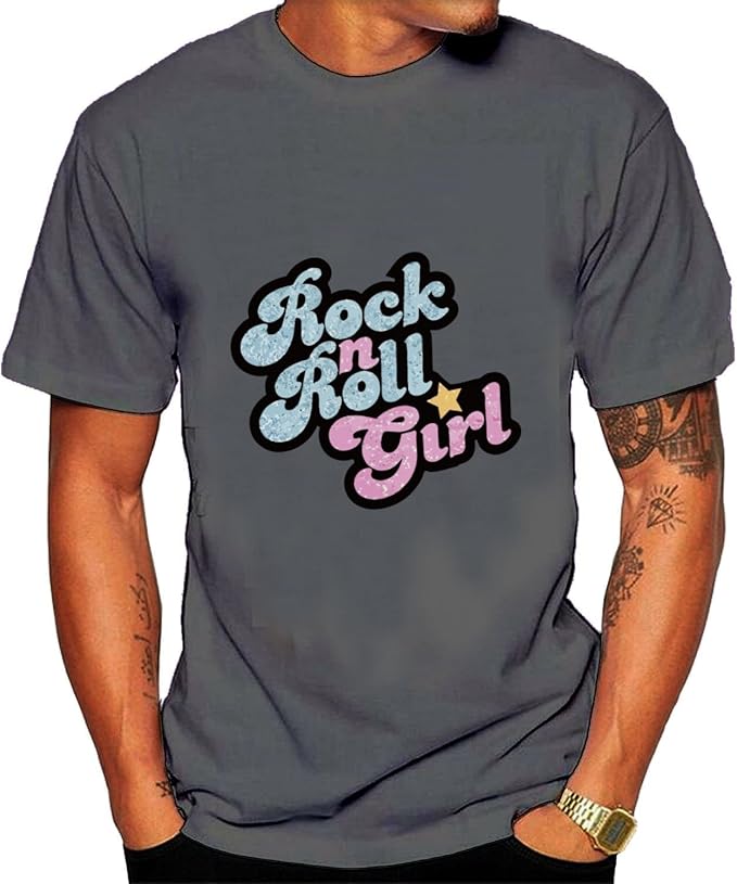 Ashirt Men's Rock n' Roll Girl Tee Shirt Amazon.co.uk Clothing