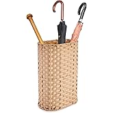 PEMAR Wicker Umbrella Holder, Hand Woven Umbrella Stand Basket Decorative Cane Holder Rack for Home, Entryway Multipurpose Na