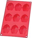 Mrs. Anderson&rsquo;s Baking Silicone 9-Cup Madeleine Cookie Pan Baking Mold, BPA Free, Non-Stick European-Grade Silicone, 11.75 x 6.75 x .75-Inches
