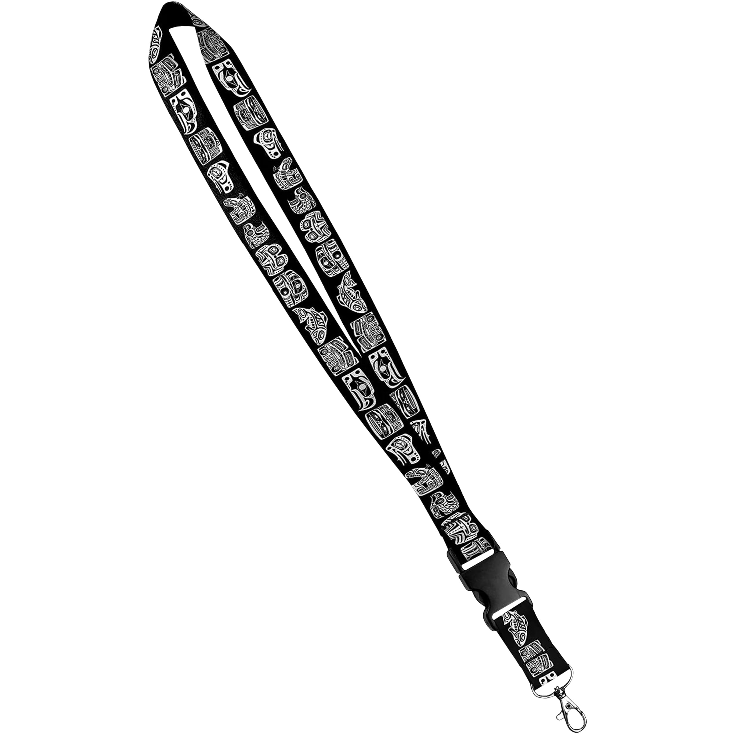 Moose Pet Wear Fashionable Lanyard - Satin Keychain Necklace, ID Badge Holder – 1 Inch, Northwest Native American Indian Totem — image 1