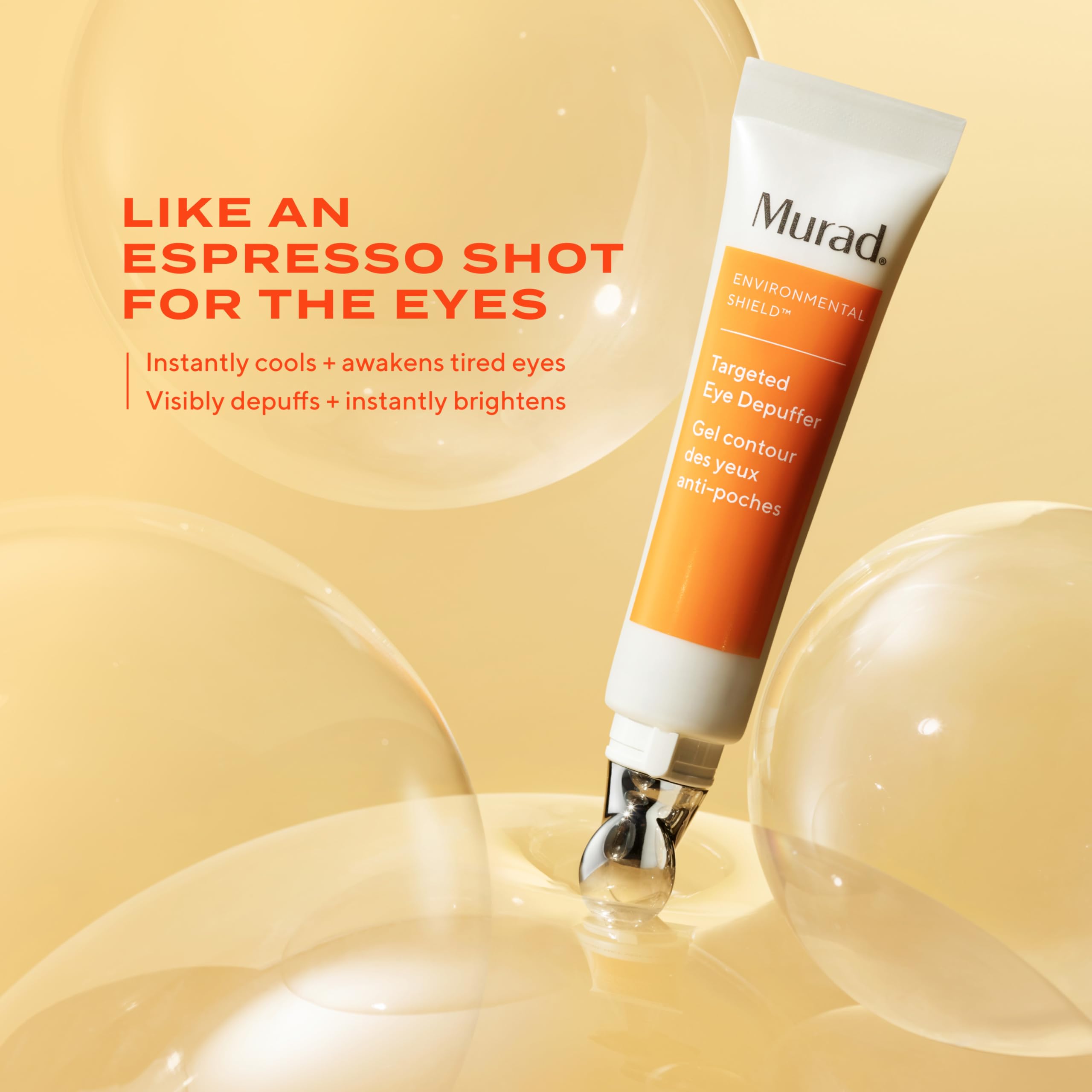 Murad Targeted Eye Depuffer – Ginseng, Lily, and Caffeine Eye Cream Fights Fatigued and Stressed Appearance by Brightening, Depuffing, and Firming Under-Eye Bags – 0.5 Fl Oz