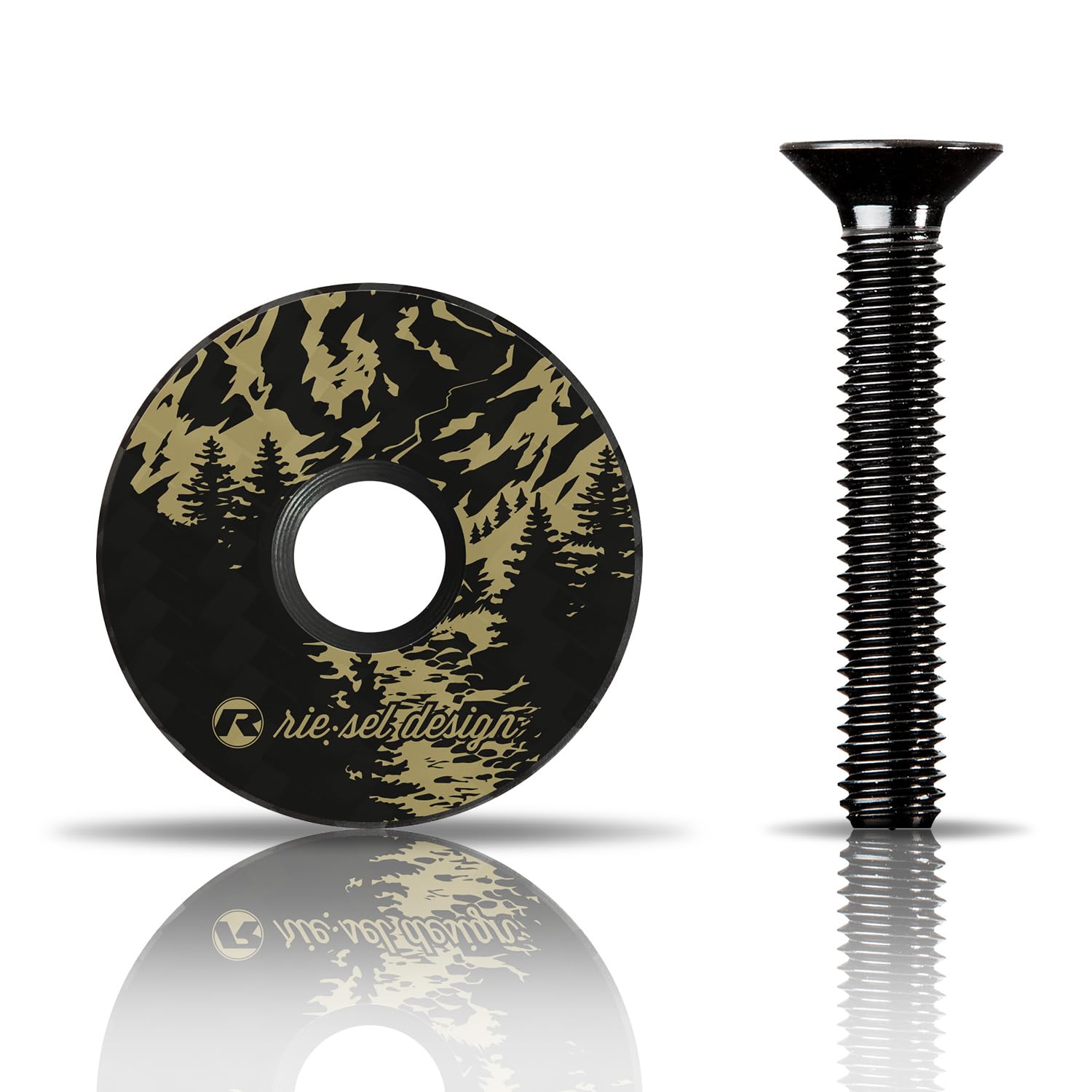 Rie:Sel Design Stem Stem Cap-Top Cap Mixed, Alpine, 1 1/8" (2.85 cm)