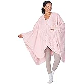 Catalopnia Womens Wearable Poncho Blanket, Fleece Blanket Cape with Pockets, Soft Warm Shawl, Gifts For Women