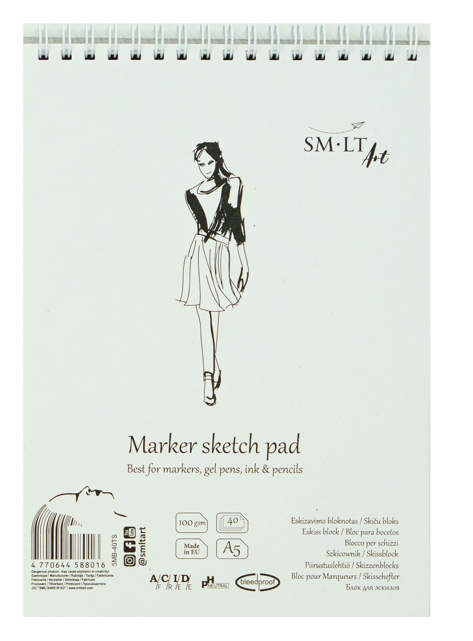 SM-LT A5 Spiral Drawing Pad Layout