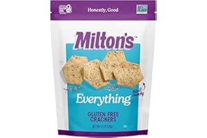MILTON'S CRAFT BAKERS Milton's Gluten Free Crackers, Everything - Everything Bagel Inspired, Non-GMO Project Verified, Kosher, Certified Gluten Free Snack, 7 Grains In Every Bite - 4.5 Oz