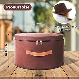 Munskine Brown Modern Round Hat Box - Large Capacity, Dust Proof Lid, Toy view 2