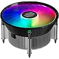 Cooler Master i70C LGA1700 ARGB Intel Low-Profile CPU Air Cooler, Anodized Black Aluminum Fins, Copper Insert Base, 95W TDP CPU Support, 120mm ARGB 3-Pin Fan for Intel LGA1700 For Desktop