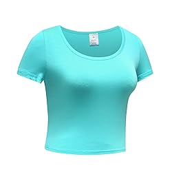 OThread & Co. Women's Basic Crop Tops Stretchy