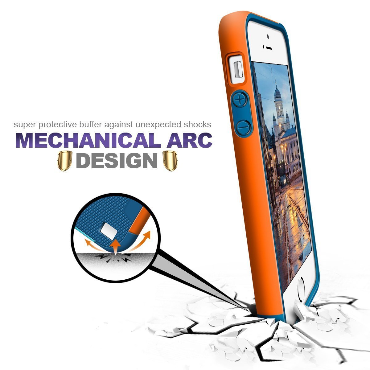 iPhone 5s / 5 / SE Case, LoHi Apple iPhone 5S Case [Dual Protection] Anti-Scratch Shockproof Bumper Case - Blue