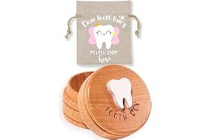 FAIDOLLRY Tooth Fairy Box & Pouch,Tooth Fairy Gifts,Tooth Boxes For Lost Teeth For Kids,First Tooth Keepsake Box (Tooth box style, Pink tooth fairy)