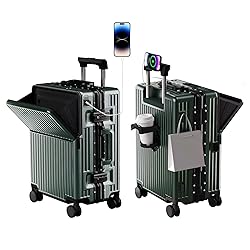AIWEINY Zipperless Luggage, Polycarbonate Aluminum