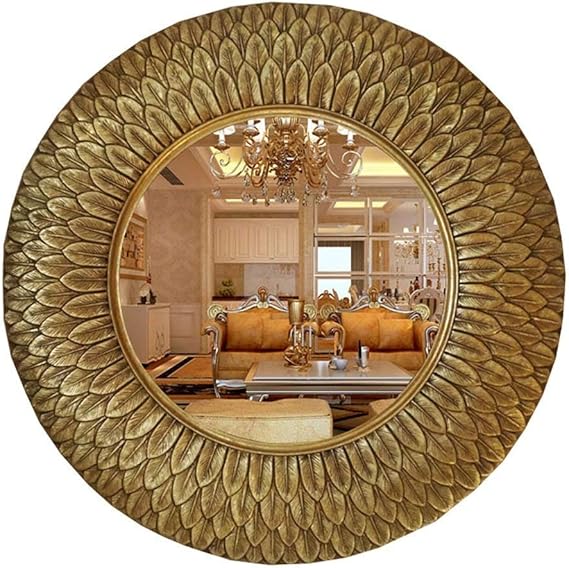 Europäischer runder Retro-Badezimmerspiegel Wandwaschspiegel (Farbe