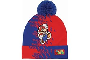 ABG ACCESSORIES Super Mario and MLP Kids Winter Hats, Cute Warm Pom Pom Beanie, Boys Winter Hat Ages 4-14, Girls Cold Weather Hats