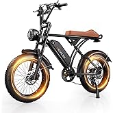Movcan V60 Electric Bike for Adults, 1000W Motor 30MPH Top Speed 20” Fat Tire Electric Bike, 48V 15.6Ah Removable Battery Ebi