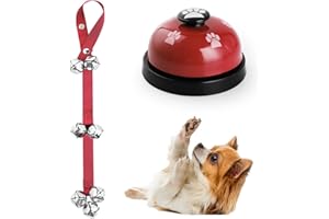 KIKISML Dog Doorbells (2 Pack), Puppy Door Bell Pet Training Bell for Ring Go Outside Potty Communication Toilet Train Door Knob Adjustable Strap 7 Extra Large Loud Bells Cat Interactive Toys, Red