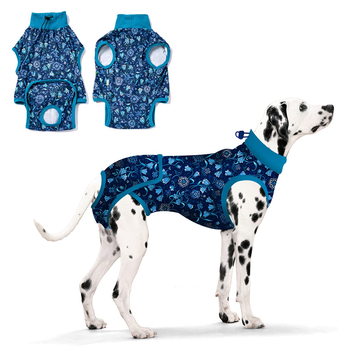 PetWarm Dog Recovery Suit - Post Surgery Cone Alternative, Abdominal Wounds Bandages, Anti-Licking, Blue, Cotton/Polyester, XS-XXL (10-26" Neck, 12-30" Body) — image 1