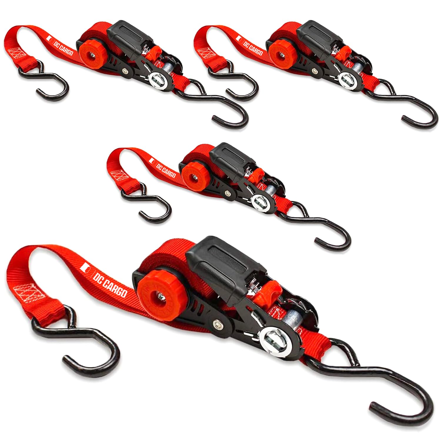 thumbnail image 2 of Roll Up Ratchet Straps Moving Straps Self-Storing NeatStrap Ratchet Strap 1 In X 15 Ft | 4 Pack | Motorcycle, Kayak Ratcheting Strap Tie-Downs For Neat Hauling And Storing | Tie Down 2 of 12