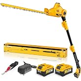 Alloyman 20V MAX Pole Hedge Trimmer,Telescoping Pole Hedge Trimmer,with 2 Packs 4.0Ah Batteries &amp; Charger,8 Feet Hedge Trimmer for Shrubs Pruning