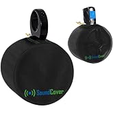 SoundCover Black 600D Marine Wake Tower Speaker Covers &ndash; Medium (H 9.8" &times; W 9.8" &times; D 12") &ndash; Weather-Resistant Covers for Marine &amp; ATV Speakers