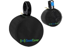 SOUNDCOVER Black Waterproof 600D Marine Wake Tower Speaker Covers – Medium (H 9.8" x W 9.8" x D 12") – Heavy-Duty Protection for ATV, Boat, and Wakeboard Speakers