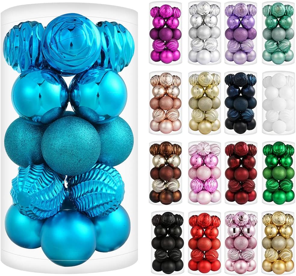 Ornaments - XmasExp 20ct Christmas Balls Ornaments - Shatterproof Large Hanging Ball Decorative Xmas Balls for Holiday Wedding Party Xmas Tree Decoration(3.15