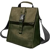 ZM-YOUTOO Insulated Foldable Lunch Bag- Lightweight Portable with Adjustable Shoulder Strap Lunch Box for Men, Women, Office, Work, Picnic, Hiking and Beach (Army Green(Soft Fabric))