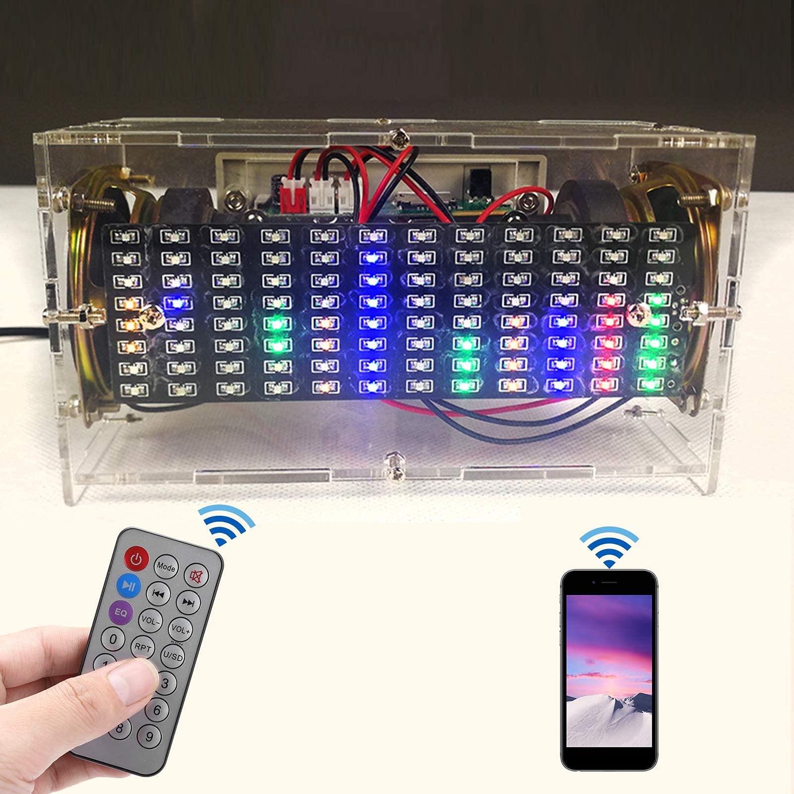 Plyisty DIY Bluetooth Speaker Box Kit, Small Transparent Electronic Sound Amplifier, Building Your Own Speaker Case, DIY Hifi Speaker for Teens, Kids, Adults(transparent)