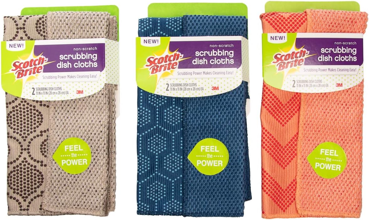 3M Scotch Brite (Set of 6) 11 x 11 Inch Dish Towels and