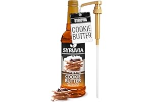 Syruvia Coffee Syrup, Cookie Butter Flavored Syrup for Drinks, Lattes, and Desserts – 25.4 fl oz, With Pump