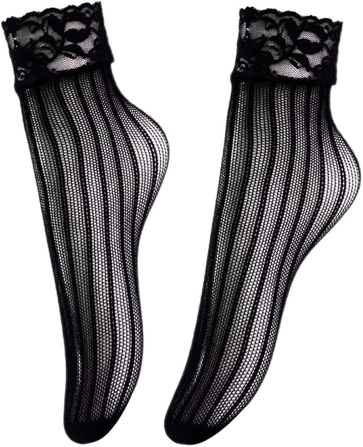 Vintage Lace Ladies Socks Summer Floral Mesh Elastic Transparent Short