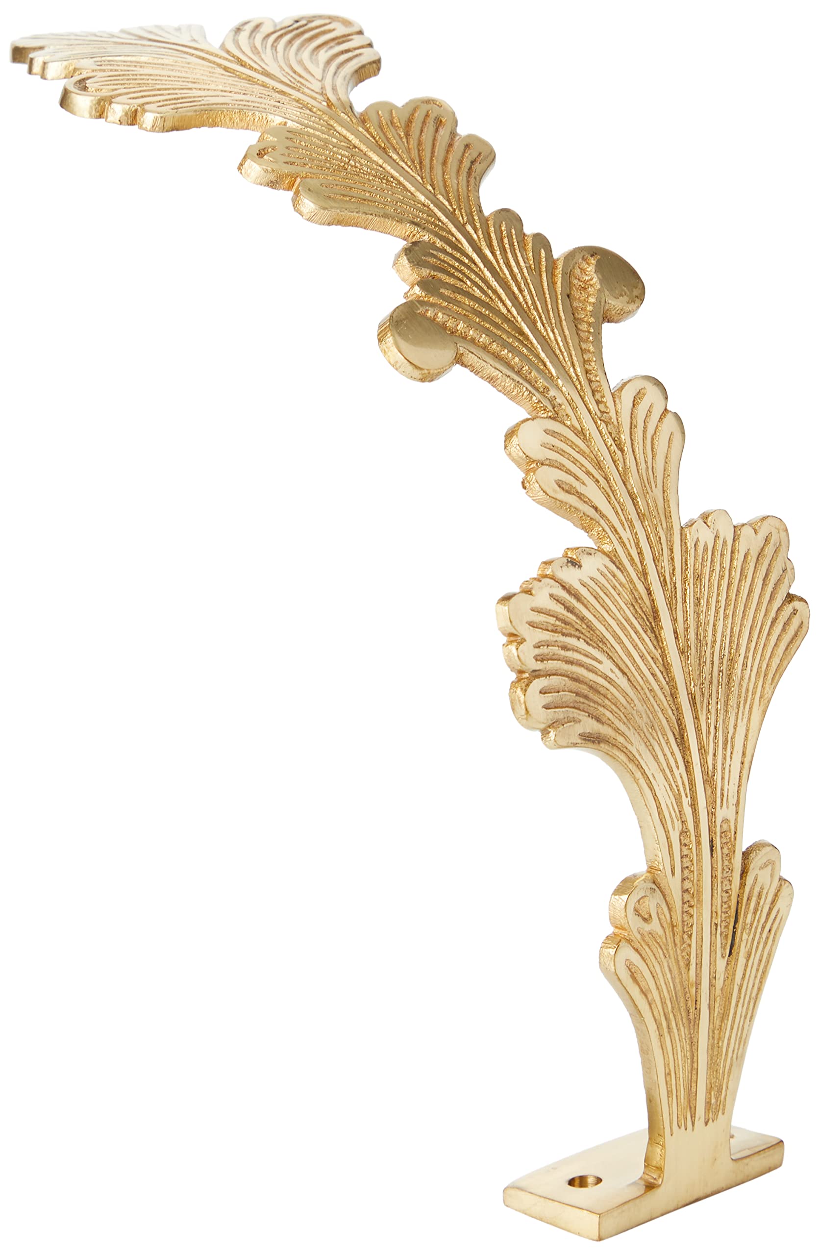 Merriway BH03841 Curtain Hold Back, Classic Leaf Design Brass