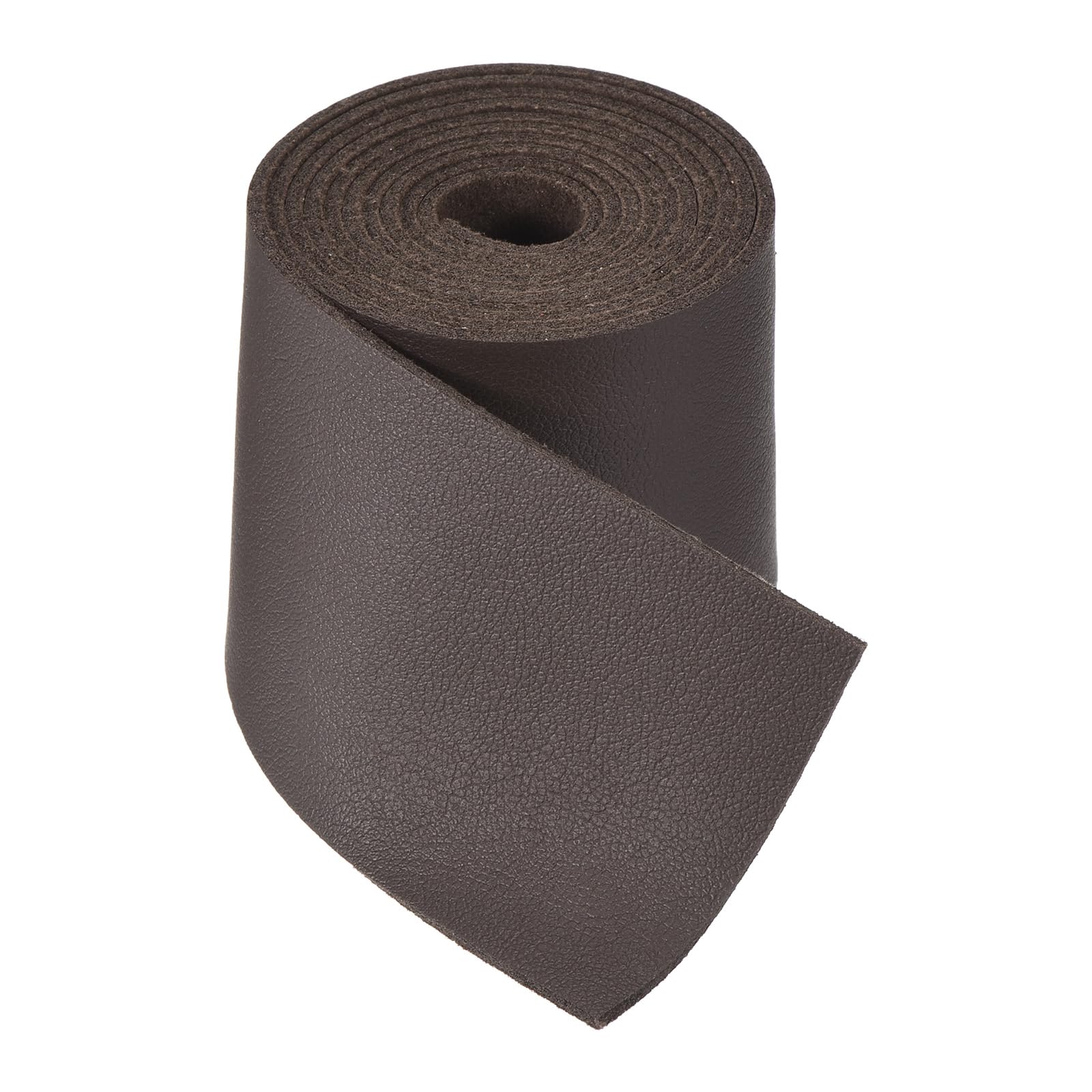 DMiotech Dark Brown Faux Leather Strap 1.6 Inch Wide 39 Inch Long Flat Leather Belt Strip 1.3mm Thick Single Sided Cord for Arts Craft DIY, Traction Ropes, Bag Straps