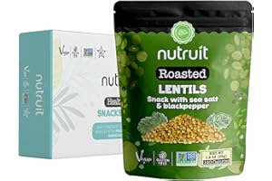 Nutruit Roasted Lentils Snack (20 Pack) - Healthy, Crunchy, High-Protein Vegan Snack | Gluten-Free, Non-GMO, No Sugar Added, Plant-Based, High Fiber, Kosher | 1.2 oz Premium Packs