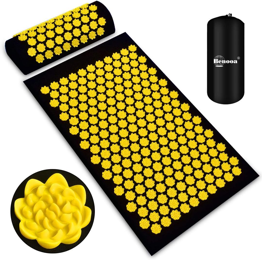 Benooa Tapis d'Acupression Kit,Tapis d'Acupuncture,Kit d'Acupuncture