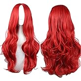 Sharebeauty 29.5" Womens Long Wavy Synthetic Red Wig Anime Cosplay Halloween Costume Party Wig