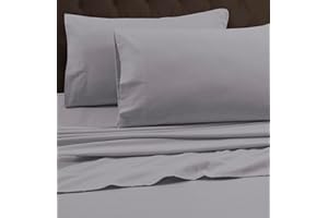 Tribeca Living King Luxury Solid Flannel Generous Size Flat Sheet, Platinum